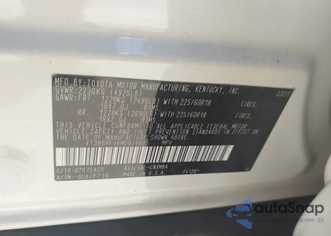 2021 Toyota Rav4 Hybrid Xle Premium from USA, damaged, VIN 4T3B6RFV6MU034895